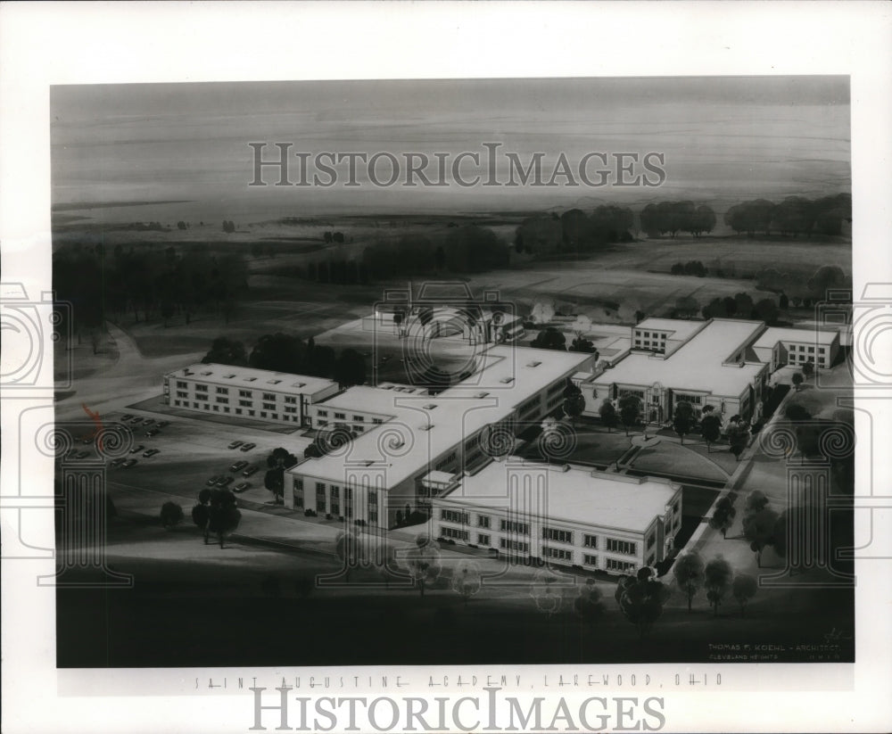 1962 Press Photo New wing of St. Augustine Academy by Arch. Thomas F. Koehl-Historic Images