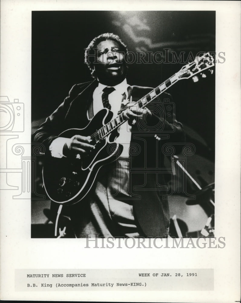 1991 Press Photo B.B. King American blues musician, singer, songwriter,guitarist - Historic Images