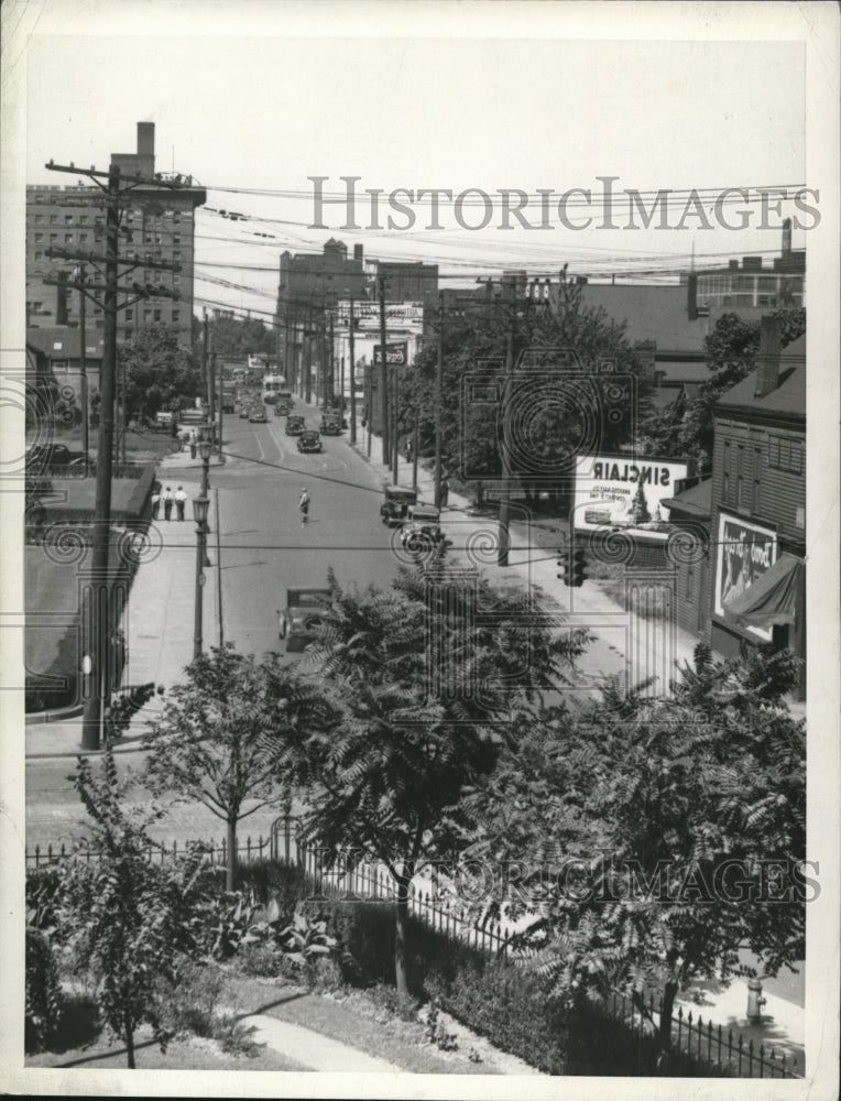 1935 Press Photo Prospect Ave &amp; E. 22nd St - cva96352-Historic Images