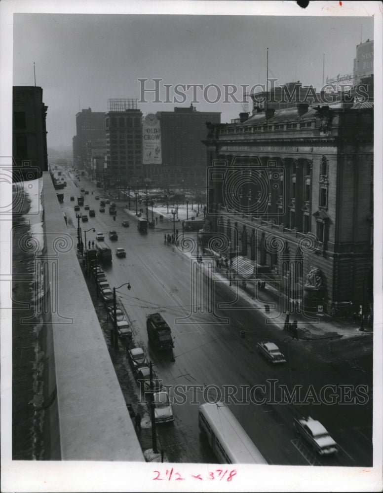 1957 Press Photo Aerial view of Superior Ave - cva96367 - Historic Images