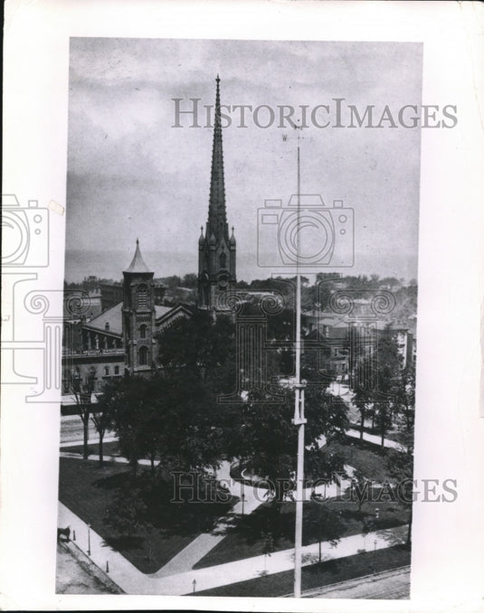 1986 Press Photo View from Public Square during the Early years - Historic Images