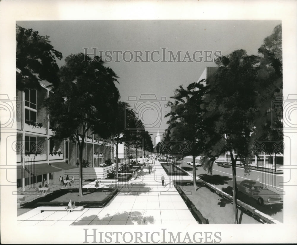 1962 Press Photo Prospect Ave looking west from point just west of East 22nd St - Historic Images