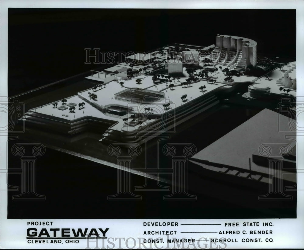 1981 Press Photo Gateway model project in Cleveland Ohio - Historic Images