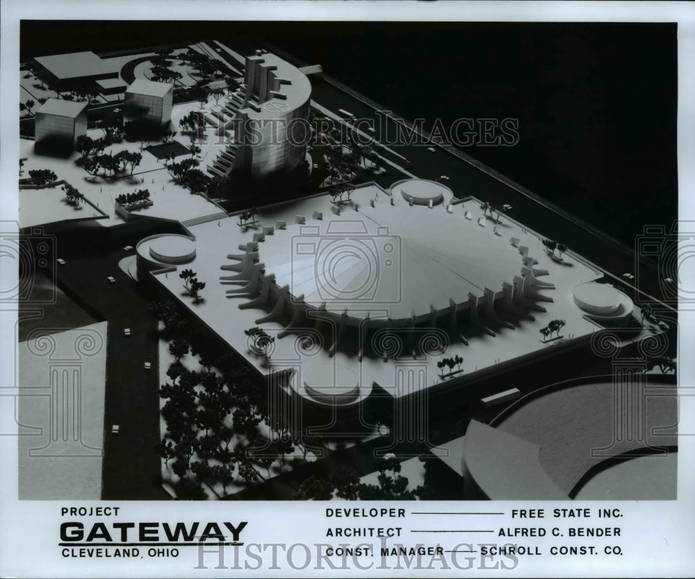 1981 Press Photo Gateway model project in Cleveland Ohio - Historic Images