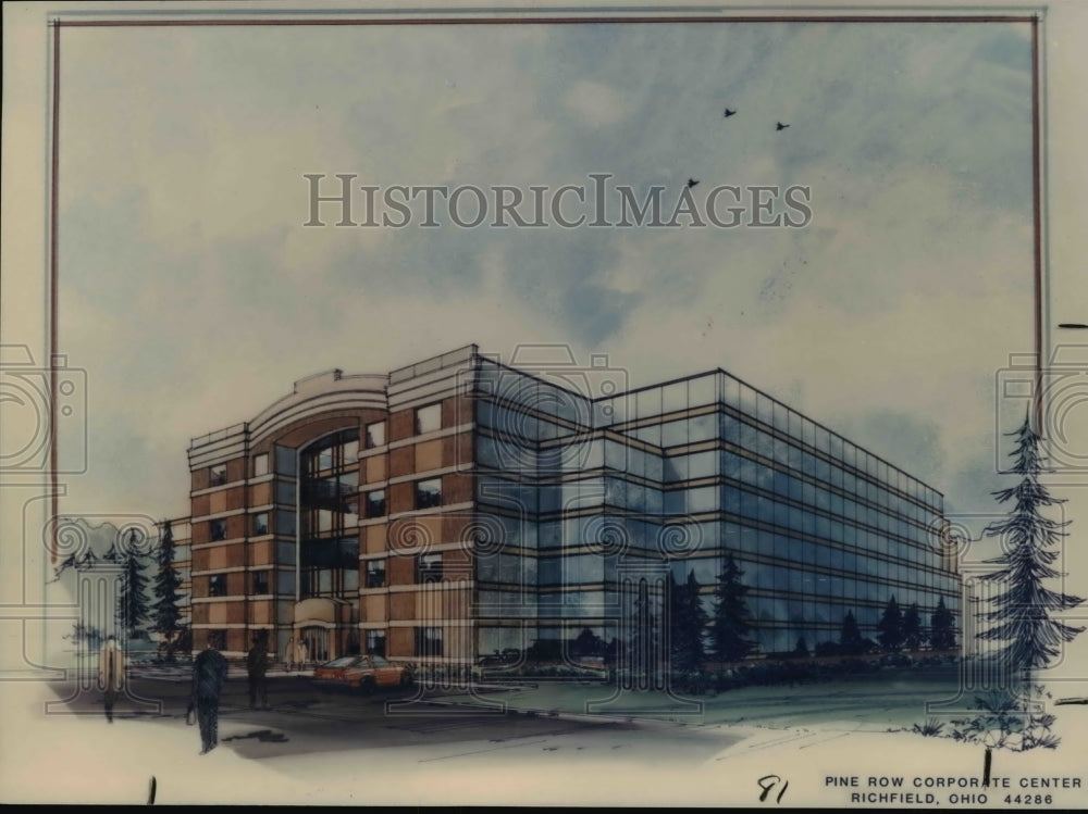 1990 Press Photo Proposed Pine Row Corporate Center in Richfield Ohio - Historic Images