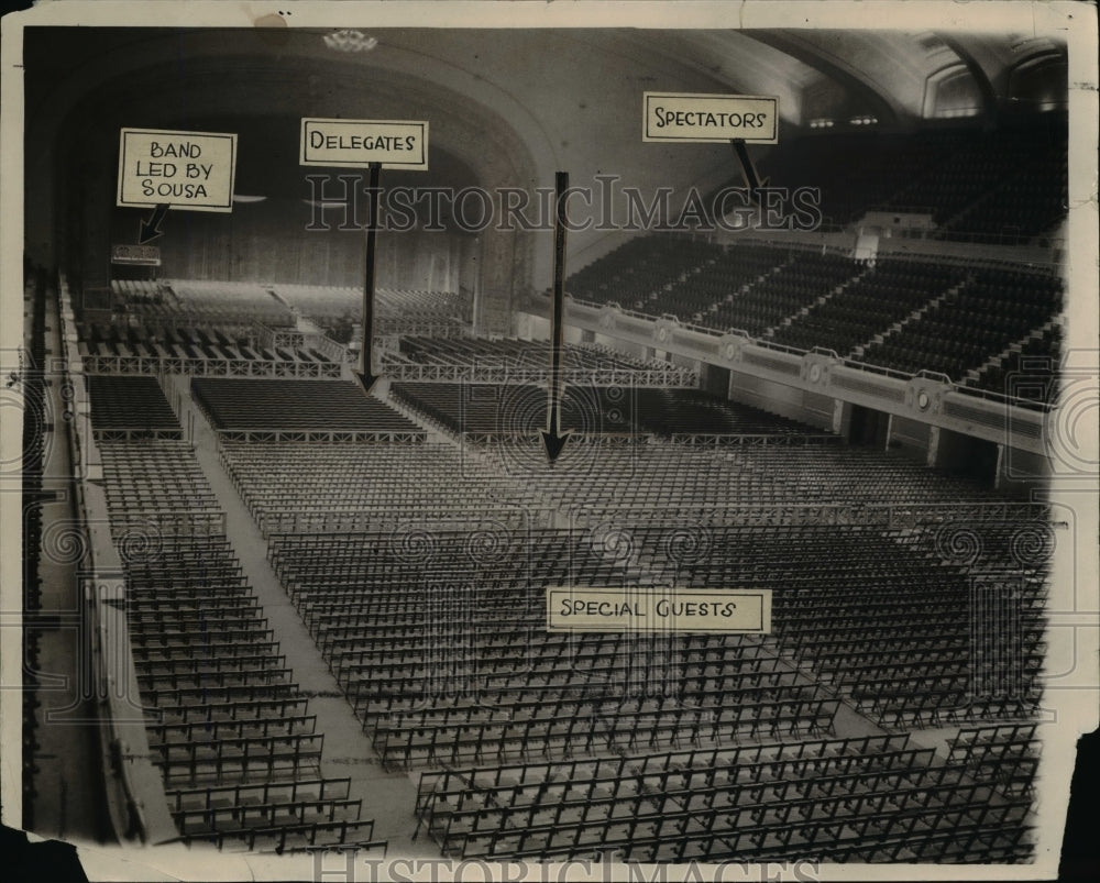 General view of the seat plan of the Convention Hall  - Historic Images