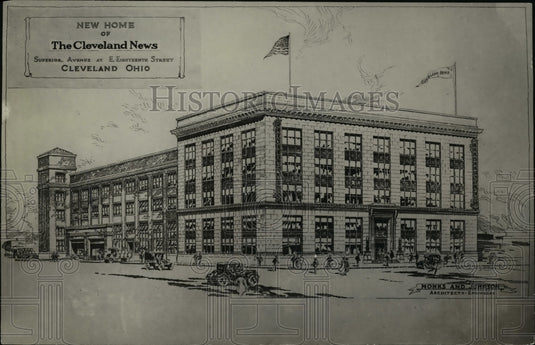 1967 Press Photo Proposed drawing of the Cleveland News building - cva96903 - Historic Images