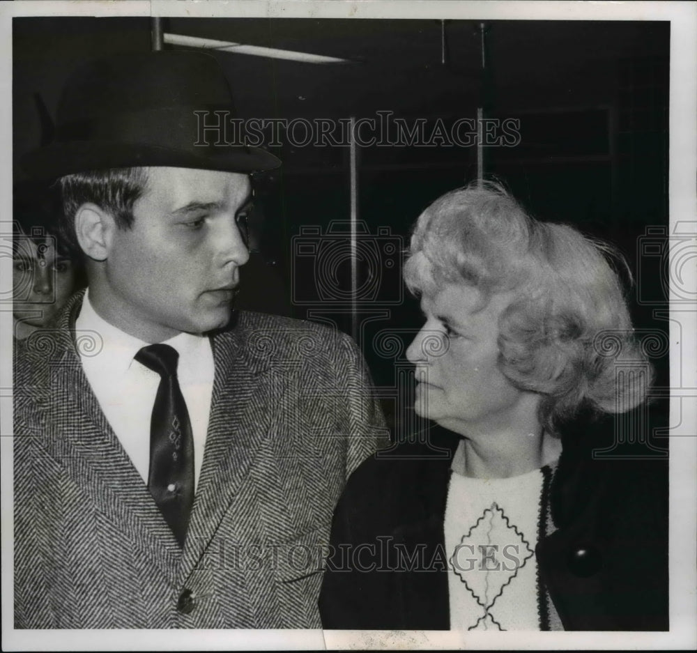 1967 Jack Batch with Mrs. Smith at the Hopkins Airport  - Historic Images