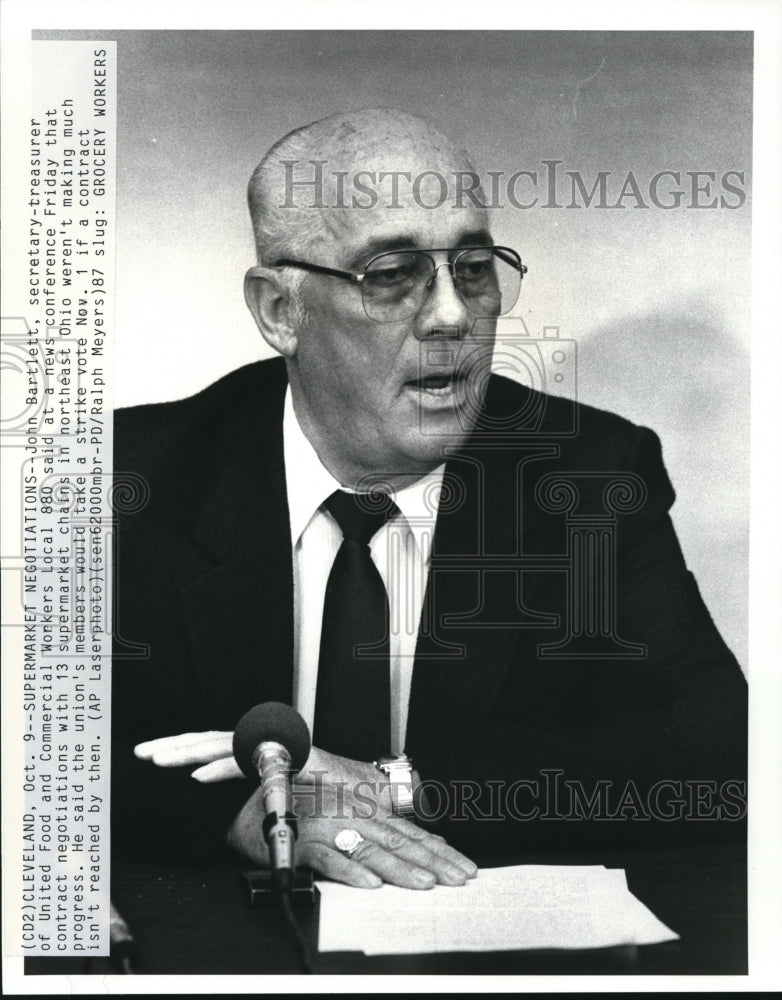 1987 Press Photo John Bartlett - Historic Images