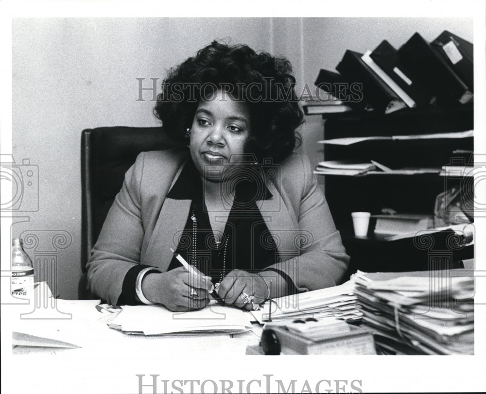 1989 Press Photo Gloria Belvy, new president of the Postal Workers Union - Historic Images