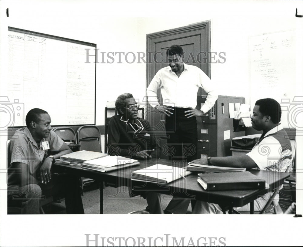 1987 Press Photo L-R; Fletcher Calvin III, William Jackson, Charles R. See - Historic Images