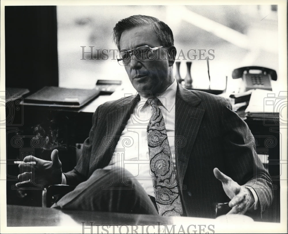 1981 Press Photo Craig Smith, Chairman of Warner &amp; Swasey Company - Historic Images