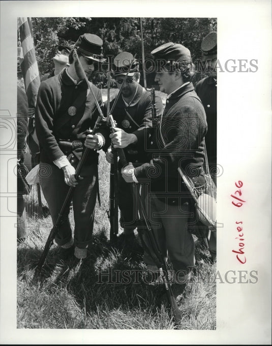 1987 Press Photo Doug Lape, Parma Heights; Jim Kopchak, Parma, and Cris Canahan - Historic Images