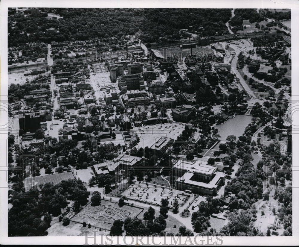 1963 Press Photo Air view of the University Circle - cva99538 - Historic Images