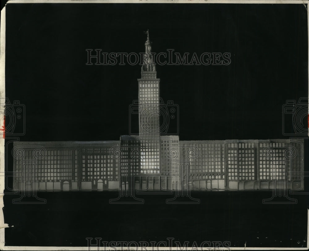 1955 Press Photo Model of New Union Depot - cva99566 - Historic Images