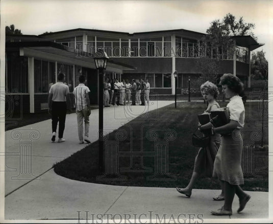 1962 Press Photo Newark High School's Science Bldg. (left) & Admin. Bldg. - Historic Images