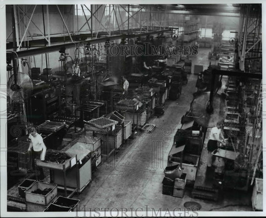 1961 Press Photo Arial view of the interior of Clevite Harris Corporation - Historic Images
