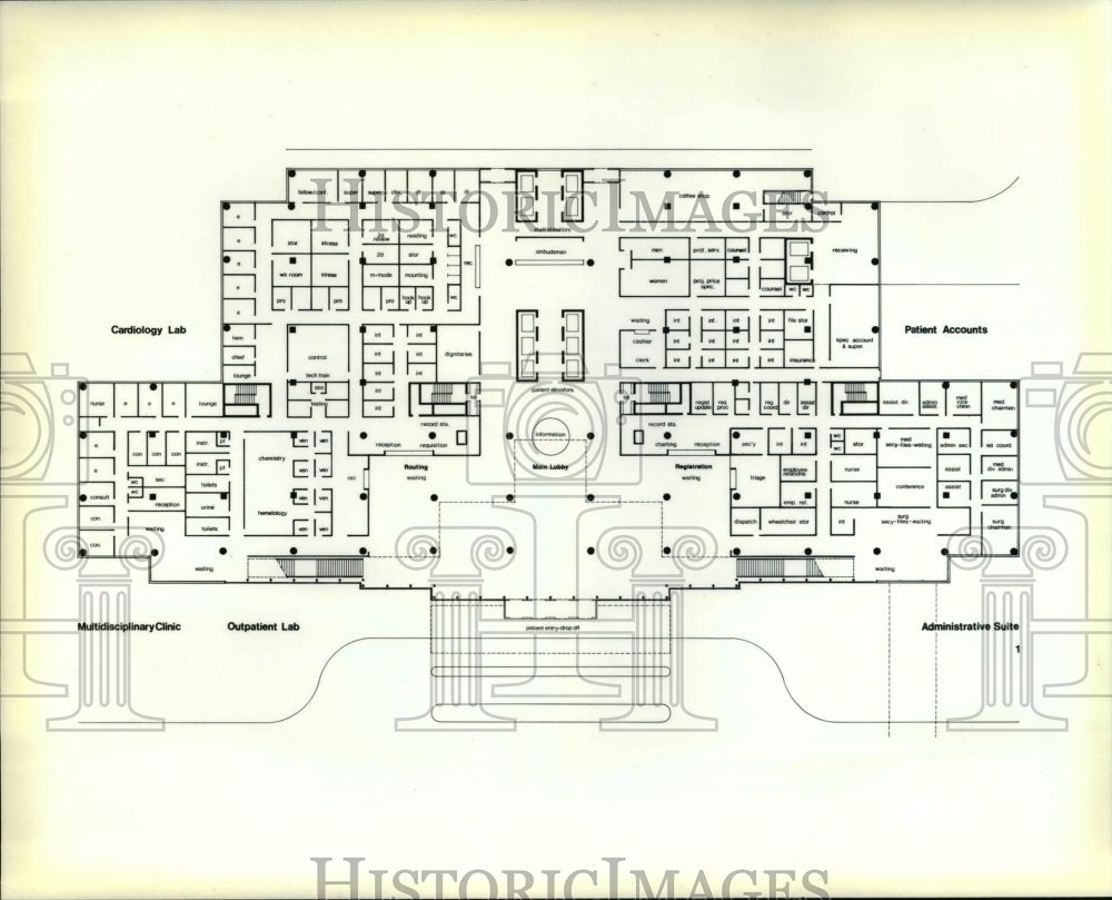 1982 Press Photo Floorplan of the Multidisciplinary Clinic - Historic Images