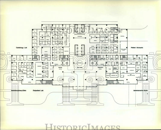 1982 Press Photo Floorplan of the Multidisciplinary Clinic - Historic Images