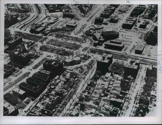 1952 Press Photo Air view of the Shaker Square - Historic Images
