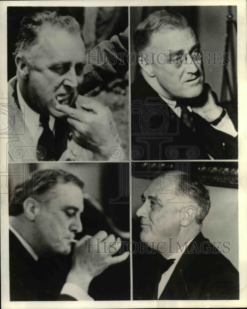 1936 Press Photo Different shots of President Roosevelt - Historic Images