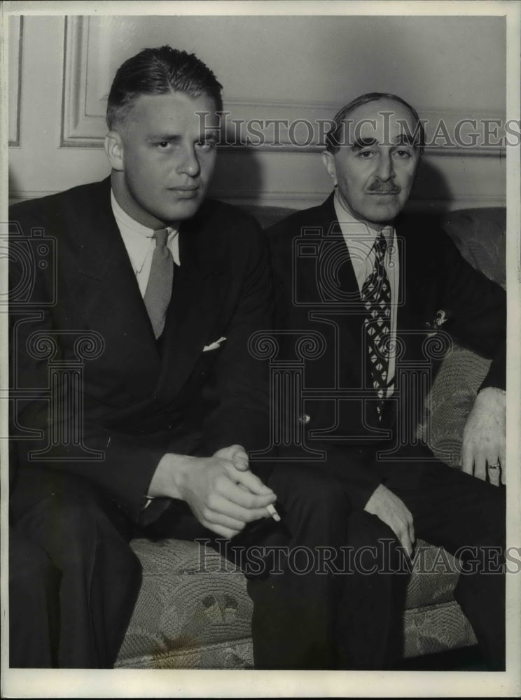 1933 Press Photo Elliot Roosevelt with his attorney Samuel Platt - Historic Images