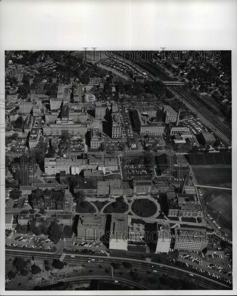 1966 Press Photo Air view of the University Circle - Historic Images