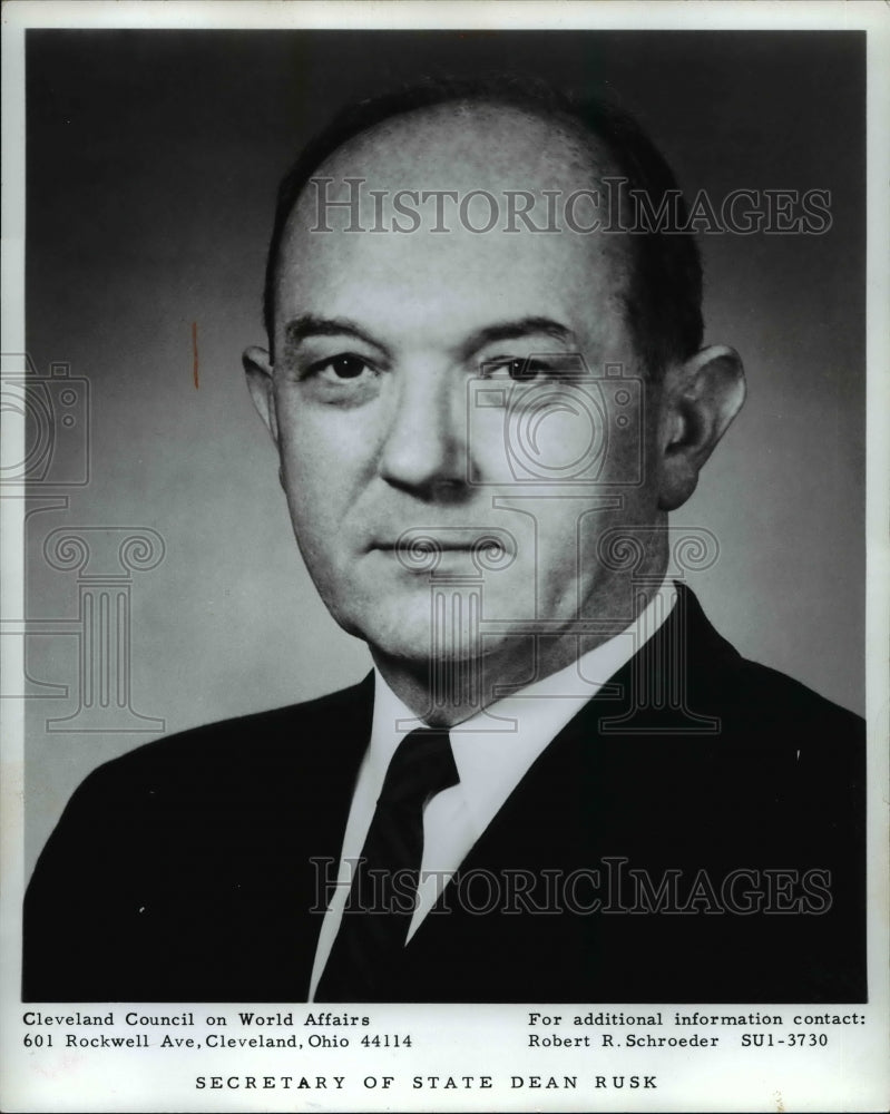 1965 Press Photo Dean Rusk, Secretary of the State - Historic Images