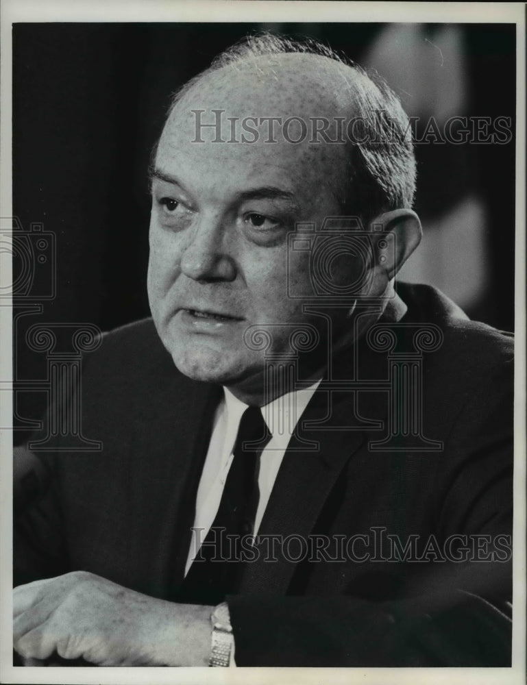 1965 Press Photo Secretary of the State Dean Rusk at Washington press ...