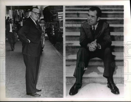 1962 Press Photo Edmund G. Brown and Richard Nixon on Gubernatorial Campaign - Historic Images