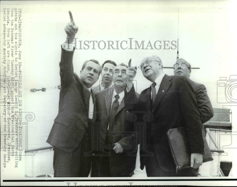 1973 Press Photo President Richard M. Nixon, Brezhnev Visit - Historic Images