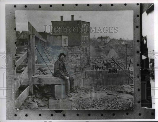 1964 Fence High School Sidewalk on Track Street  - Historic Images