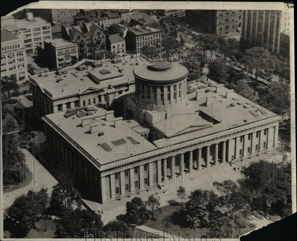 1934 Press Photo Air view of the Columbus Capitol area - Historic Images