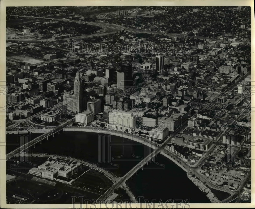 1972 Press Photo Air view of Columbus Ohio - Historic Images