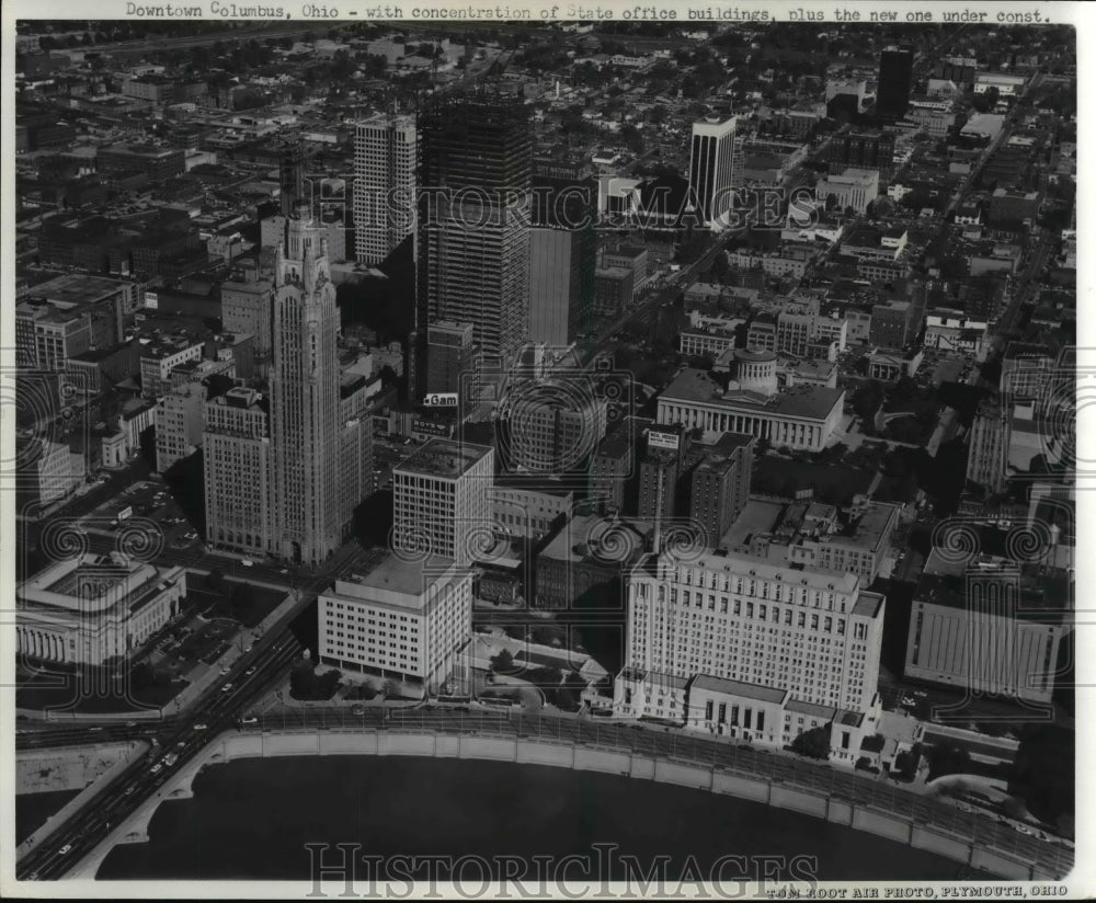 1972 Press Photo Air view of Columbus Ohio - Historic Images