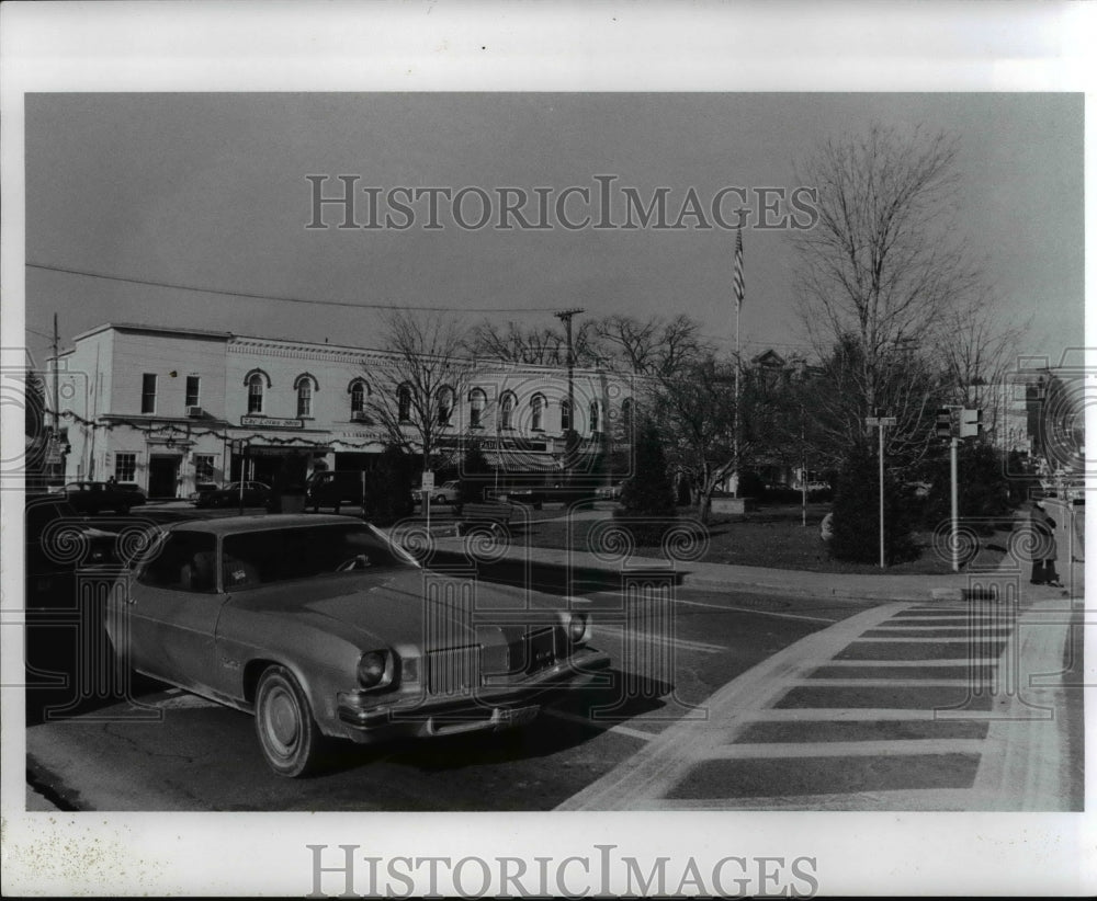 1975 Press Photo Village Triangle, Chagrin Falls in Ohio - Historic Images