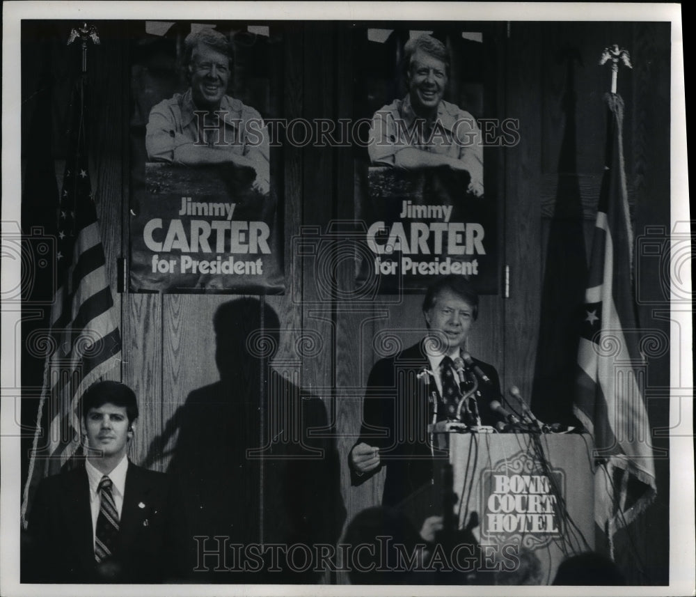 1976 Press Photo Jimmy Carter during his presidential campaign in Ohio - Historic Images