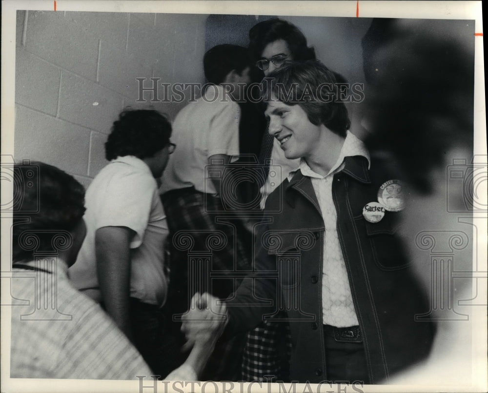 1976 Press Photo James Earl  Carter III at St. Ignatius High School in Ohio - Historic Images