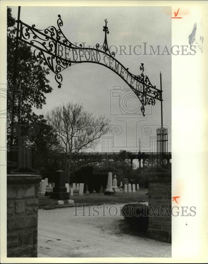 1979 Press Photo Ohio Bedford Cemetery Gate - Historic Images