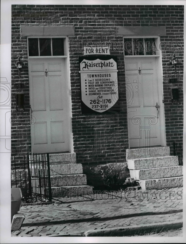 1966 Press Photo Business sign at German Village Columbus Ohio - Historic Images