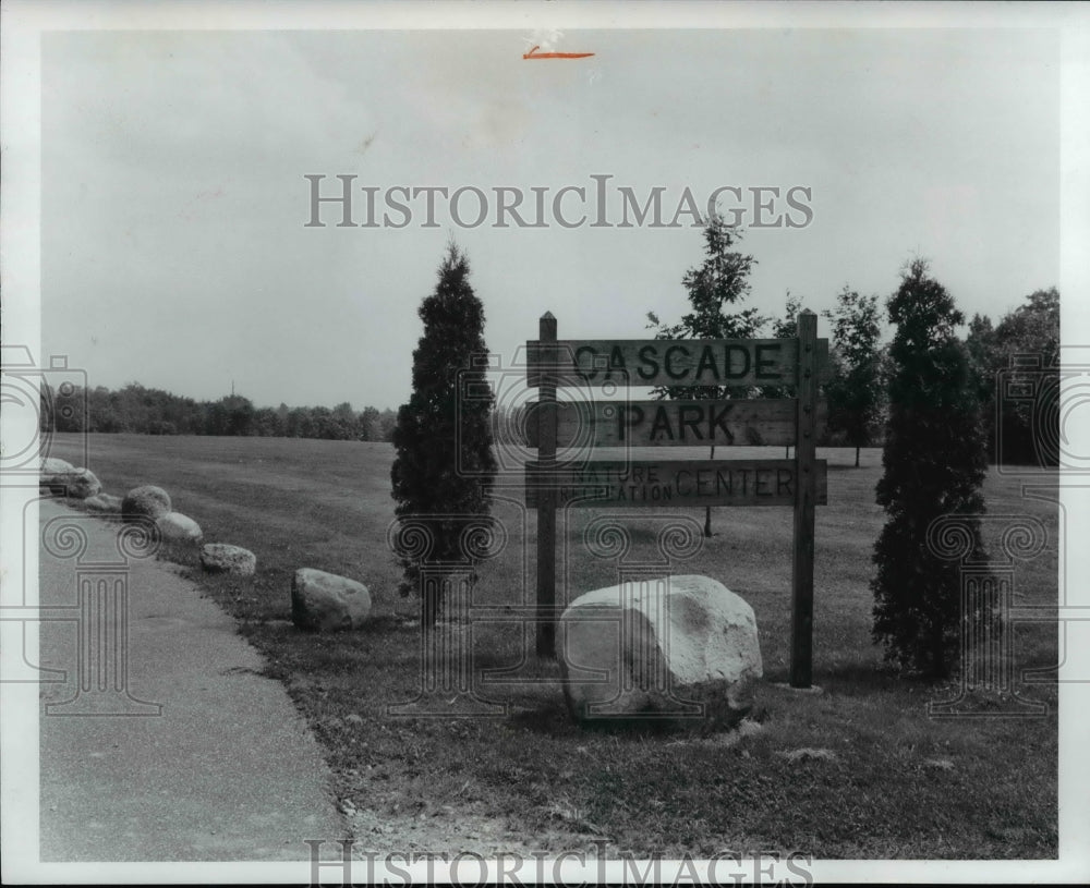 1970 Press Photo Cascade Park entrance in Hudson Ohio - Historic Images