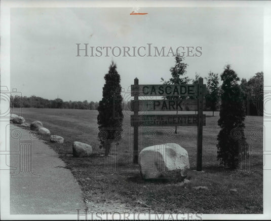 1970 Press Photo Cascade Park entrance in Hudson Ohio - Historic Images