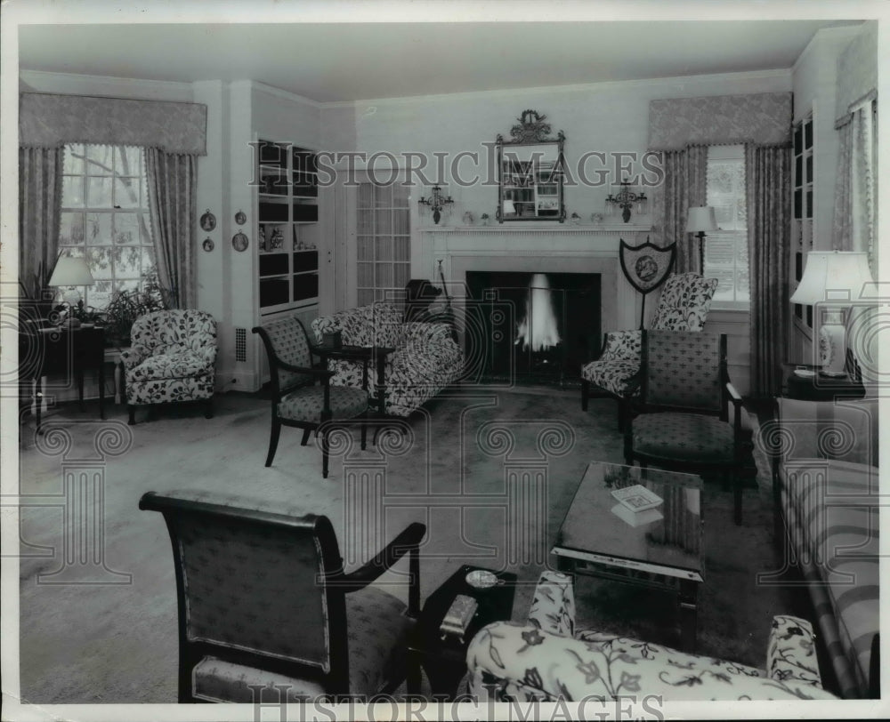 1971 Press Photo R. Livingston Residence, home furnishing by Kersey - Historic Images