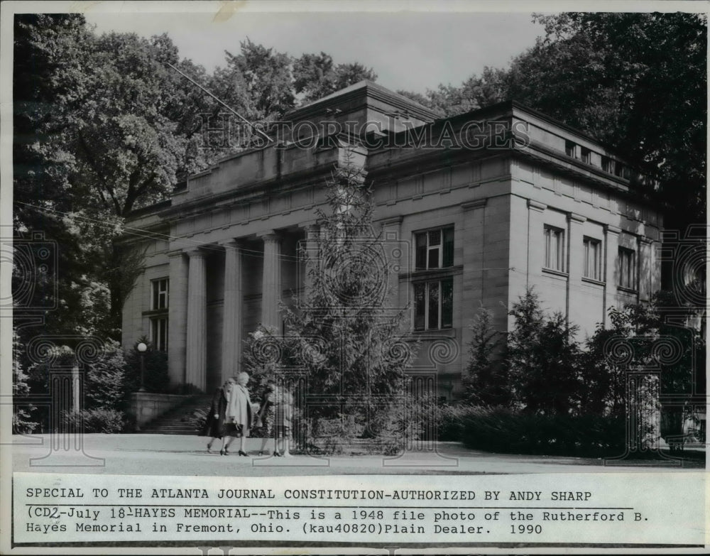 1948 Press Photo President Hayes Memorial in Fremont Ohio - Historic Images