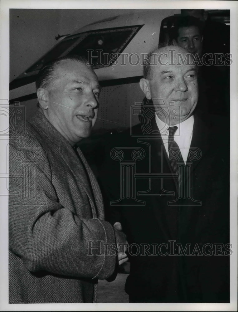 1965 Press Photo Dr. Brooks Emeny and Dean Rusk at Council of World Affairs - Historic Images