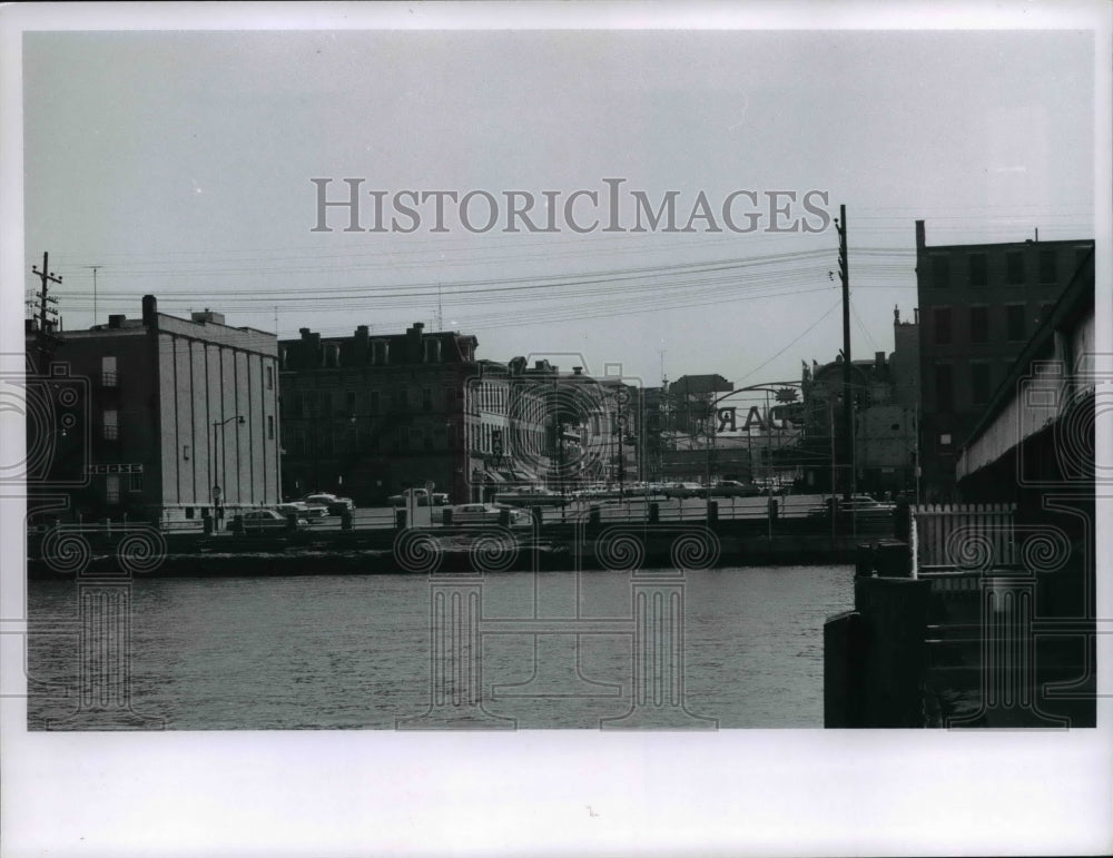 1965 Press Photo Downtown Sandusky Ohio from Pier, Fort of Columbus Avenue - Historic Images