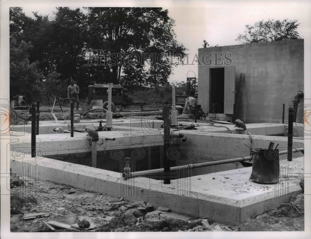 1961 Press Photo Sewage Treatment Plant at Helf Layout in Streetsboro, Ohio - Historic Images