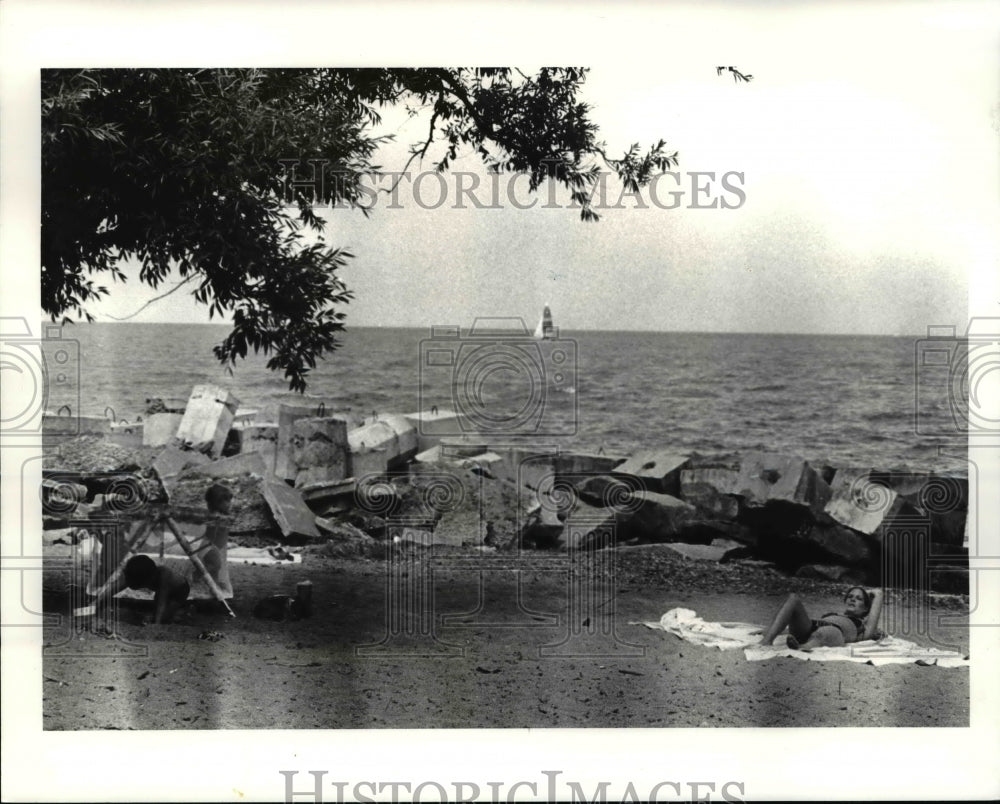 1983 Press Photo Beach scene at Vermilion Ohio - cvb03325-Historic Images