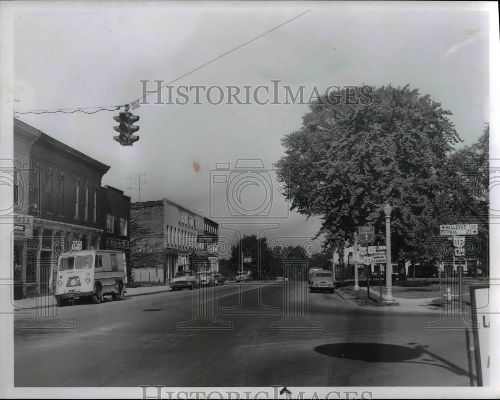 1956 Press Photo Street scene in Milan Ohio - Historic Images