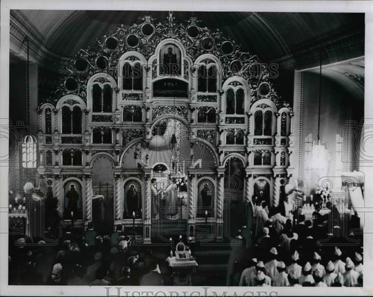 1959 Press Photo Golden Jubilee - Holy Ghost Byzantive Church Altar - Historic Images